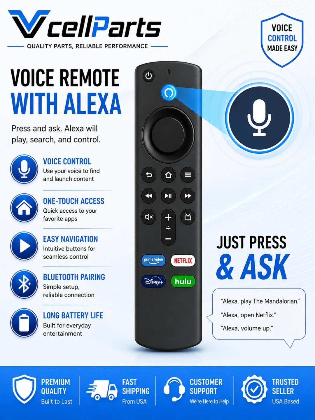 New Replace L5B83G For Amazon Fire TV Stick 4K Voice Remote Control Fire TV Cube