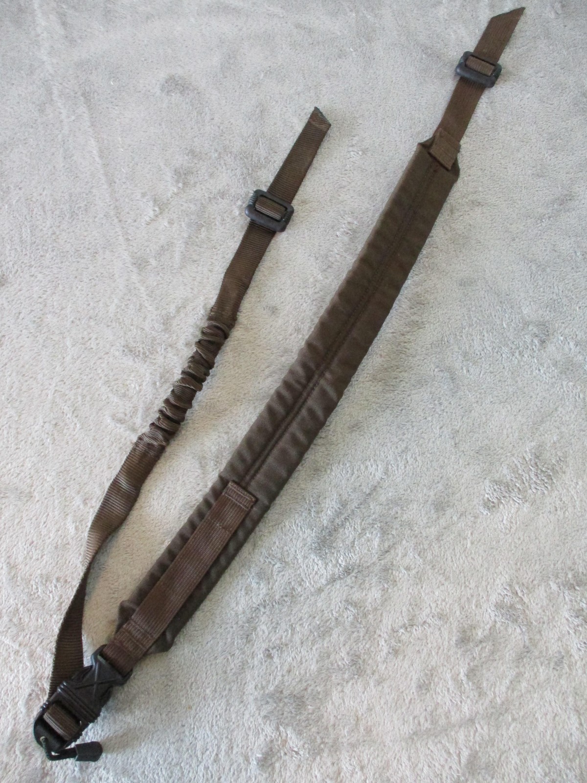 SPEC OPS Brand Rifle Sling Padded Bungee Adjustable Nylon Brown Tactical