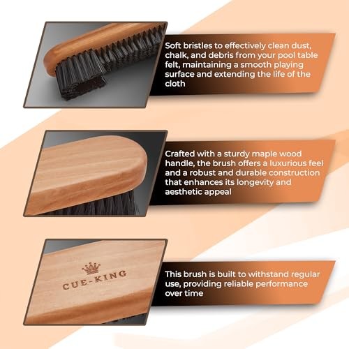 Cue-King Pool Table Brush Set, Pool Table Accessories, Billiard Accessories,