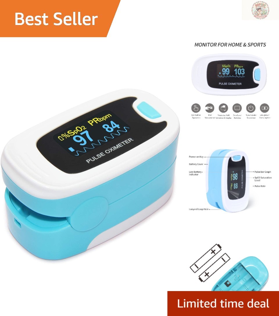 Portable Pulse Oximeter with Accurate SpO2 & PR Measurement - 128 Hours Battery