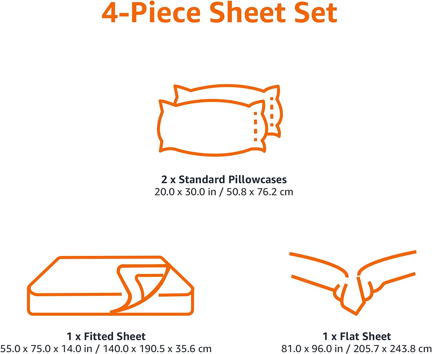 Soft Microfiber 4-Piece Bed Sheet Set with Elastic Side Pockets for Storage, Ful