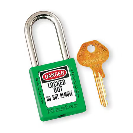 Master Lock 410Kas3grn Lockout Padlock, Keyed Alike, Thermoplastic, Green, 1