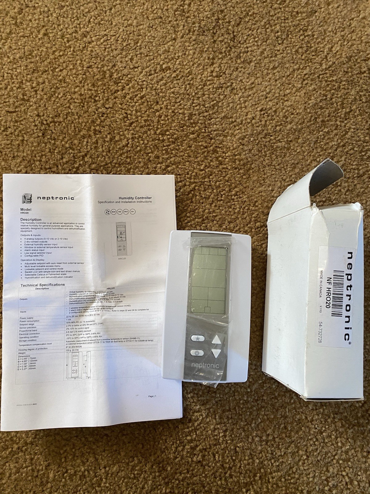 Neptronic NF HRO20 Humidity Controller