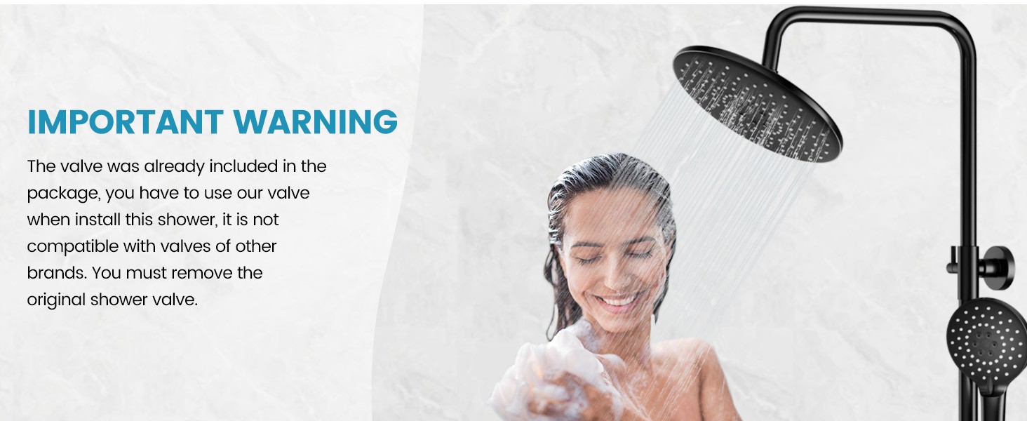 Shower System with 10 Inch Rain Shower Head and Handheld Sprayer, 3-Function