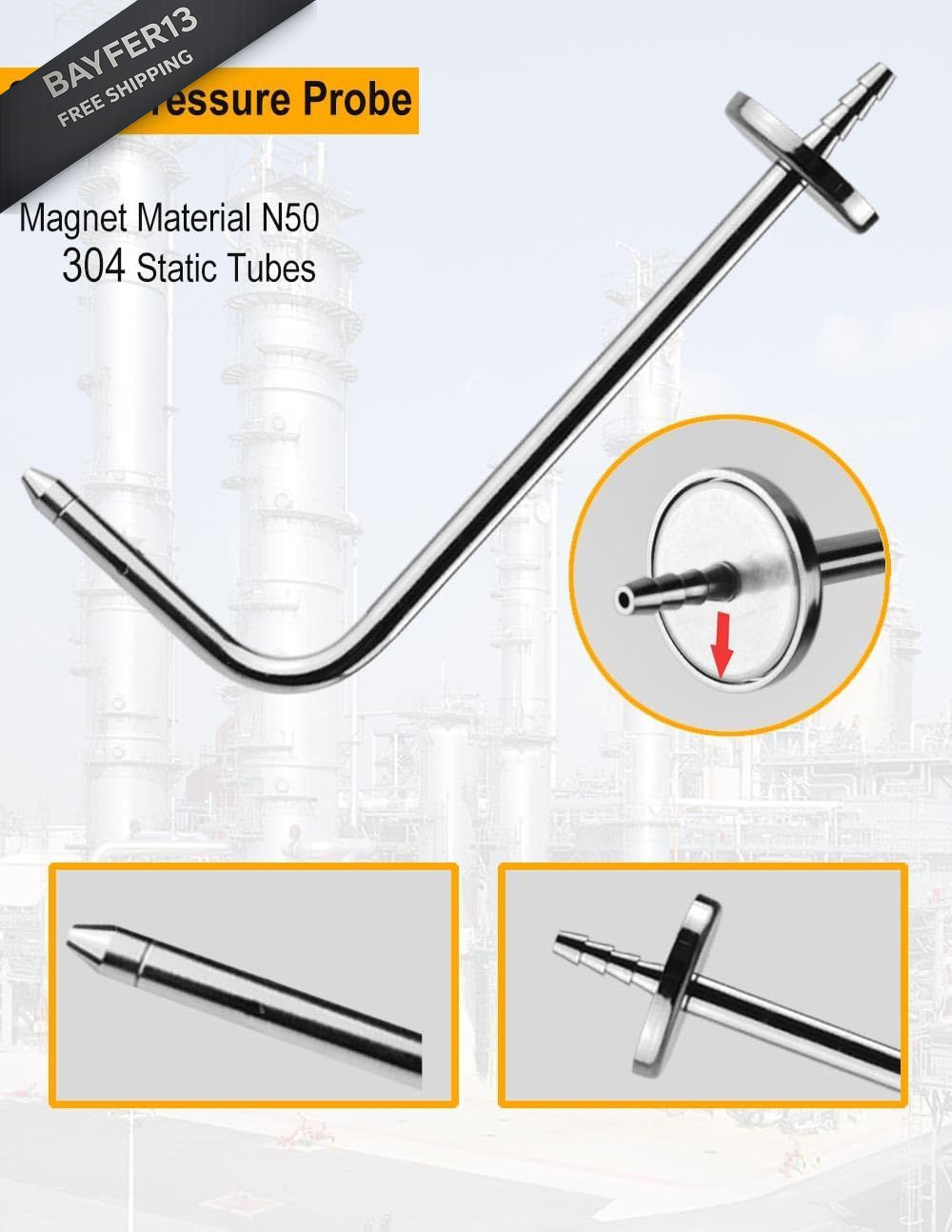 ZIBOO ASP2 Static Pressure Probes (Two-Pack)