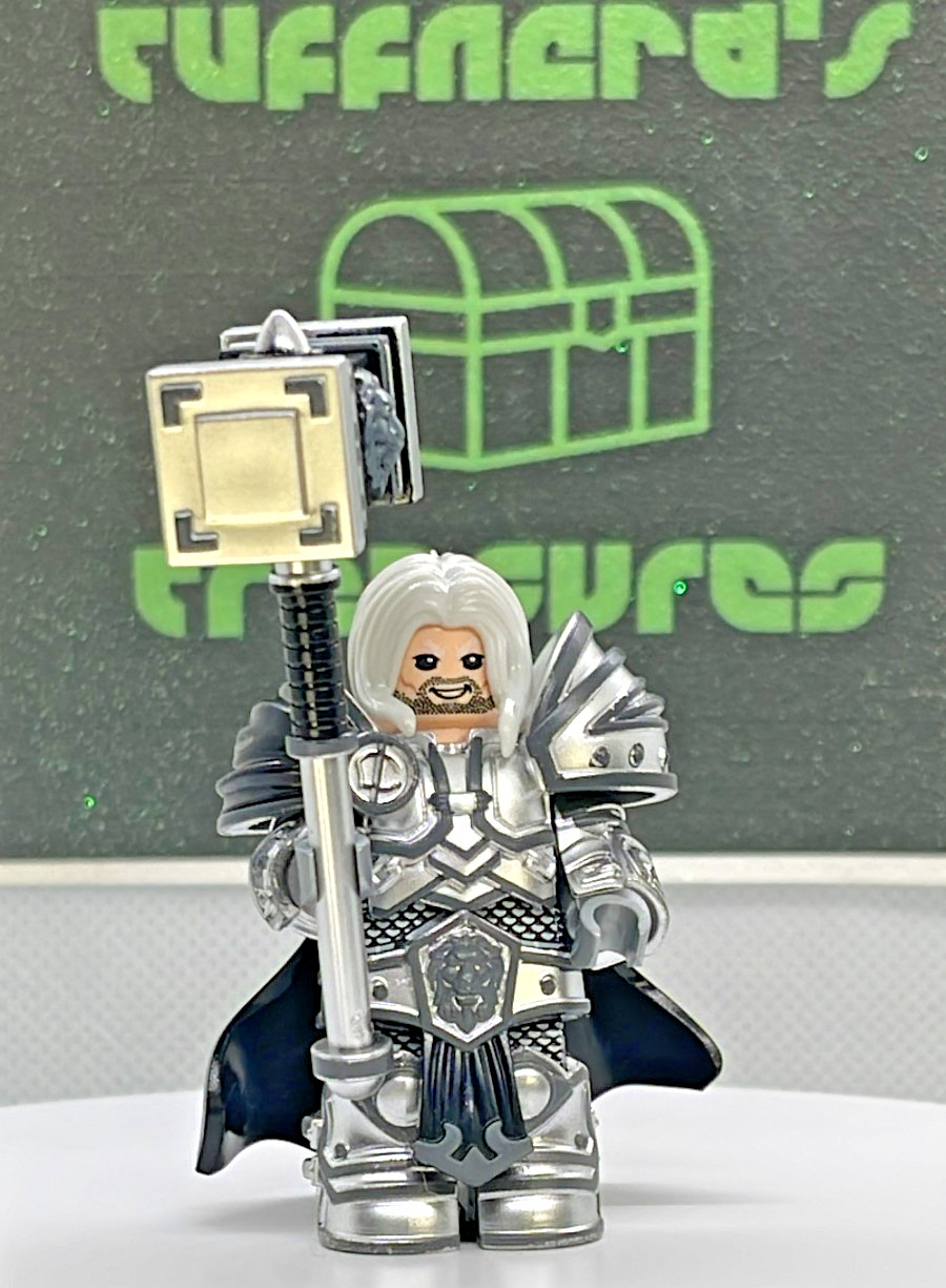 🔥Hot Import🔥 Brick Man Customs World of Warcraft Grey Arthas DELUXE MiniFigure