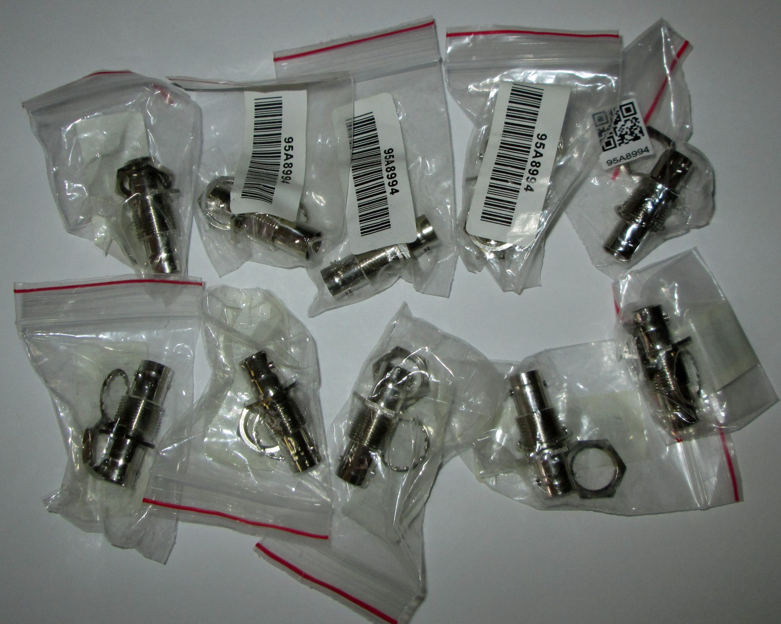 10 x SHURE 95A8994 BNC Antenna Couplers, Panel Bulkhead front mount