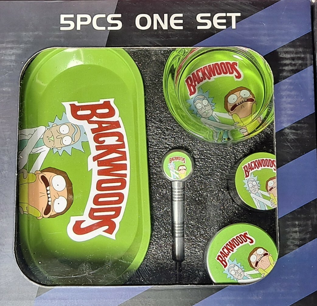 5 Pcs Smoker's Gift Set With Tray And Grinder