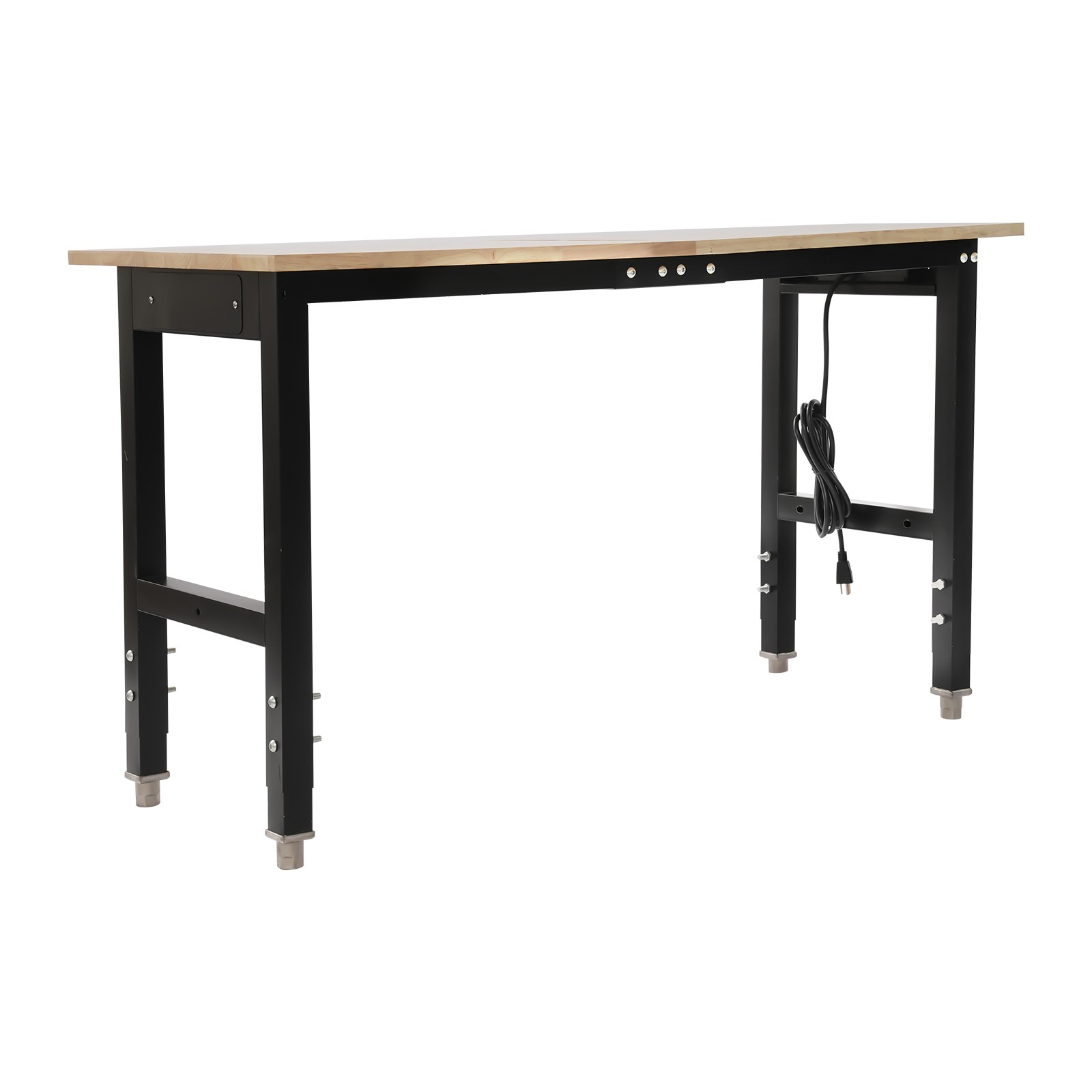 Height Adjustable Workbench with Power Outlets Heavy-Duty Work Table 110V