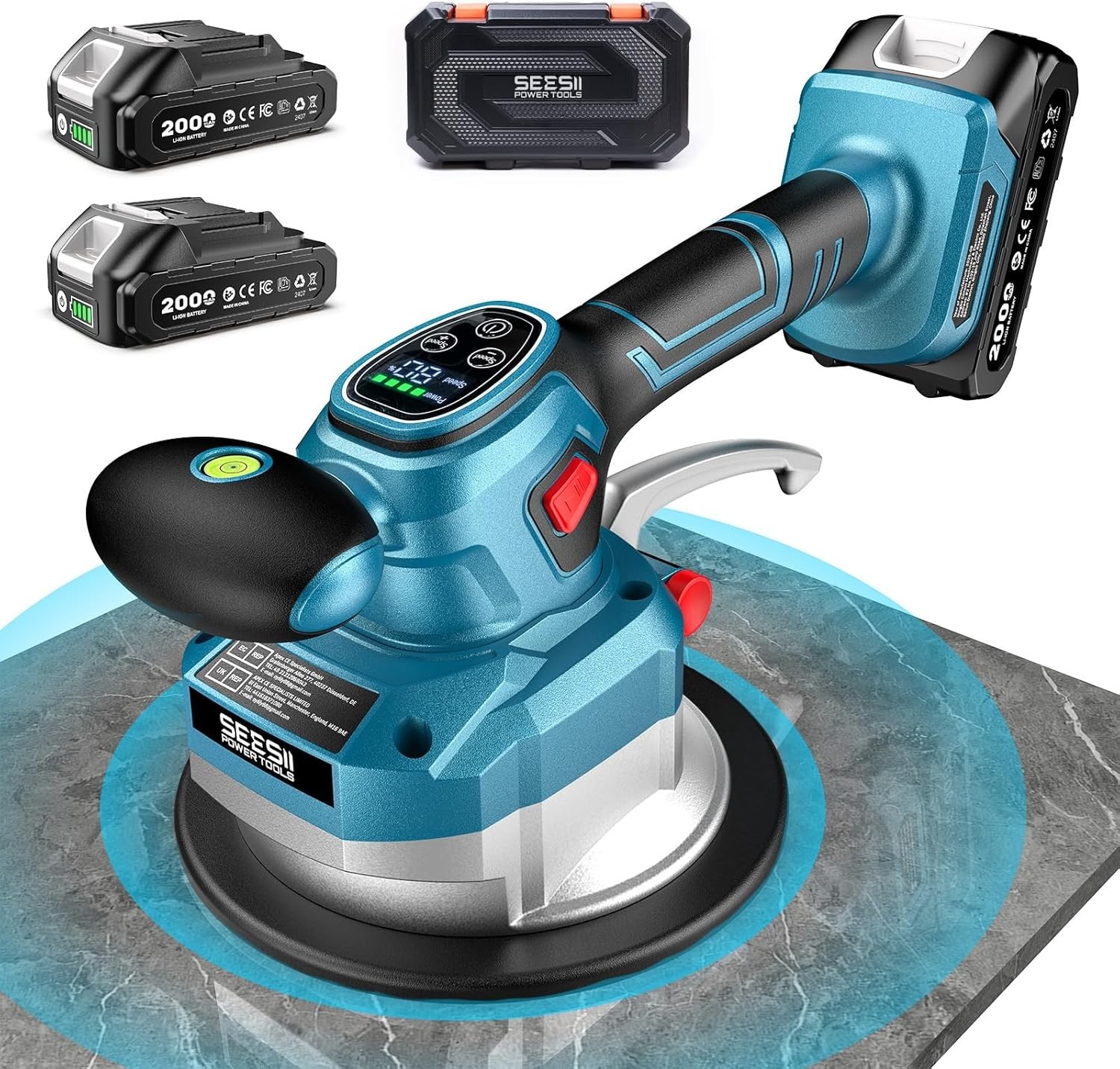 Powerful Tile Vibrator with Long-Lasting Dual Batteries and Suction Stability