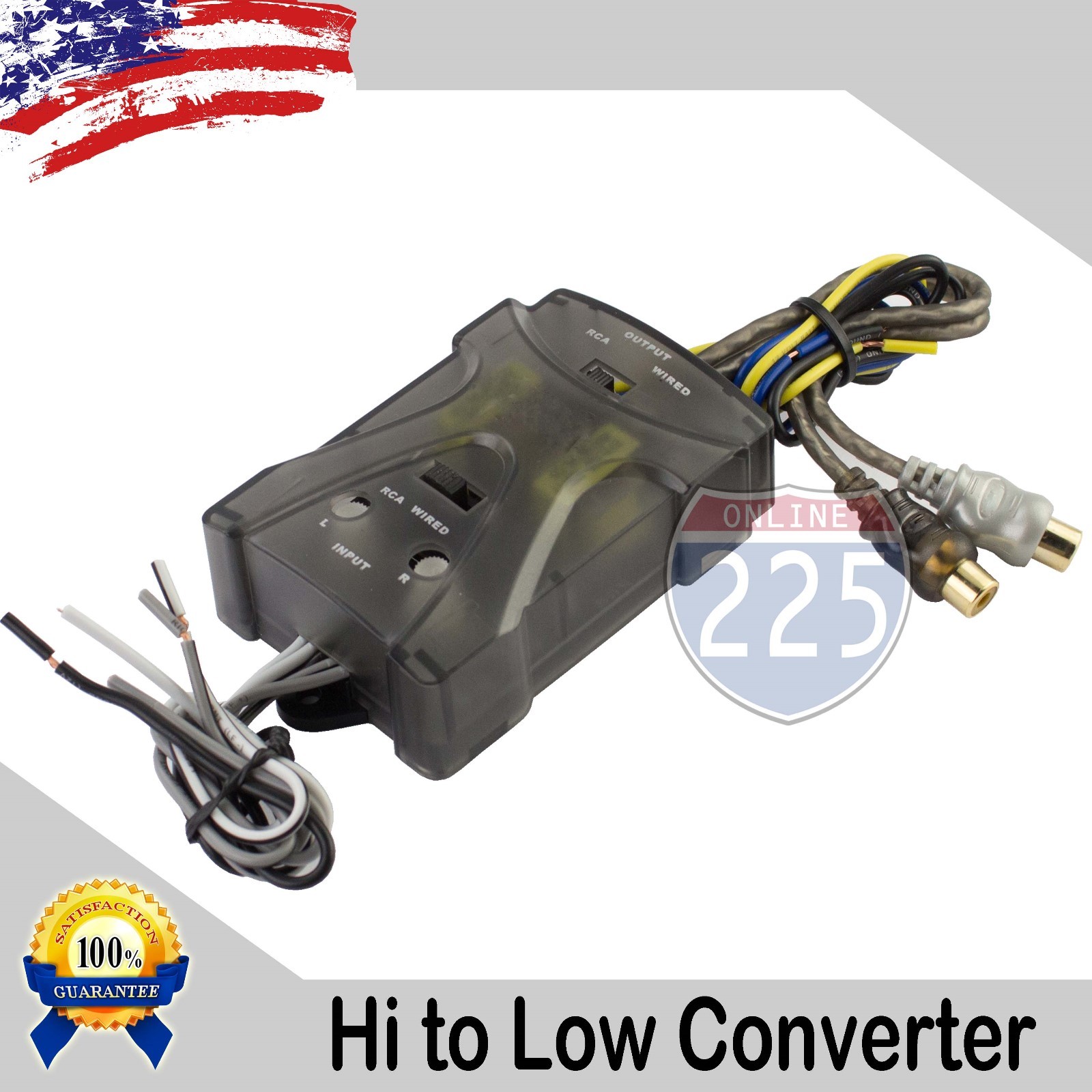 Adjustable High to Low 2-Channel Line Output Converter w Auto Remote Amp Turn On
