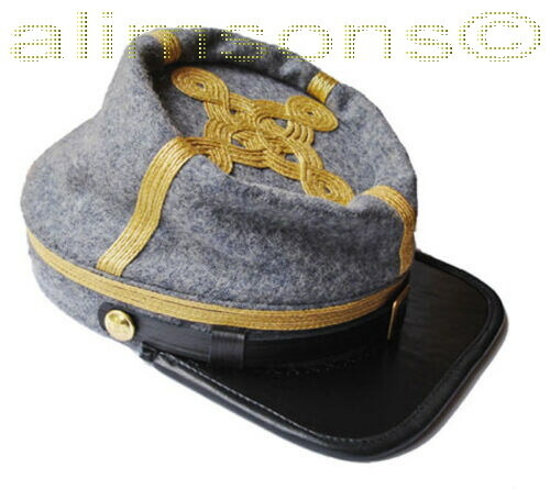 American Civil War Confederate Grey Wool Generals Kepi Hat Cap - ALL SIZES !!!
