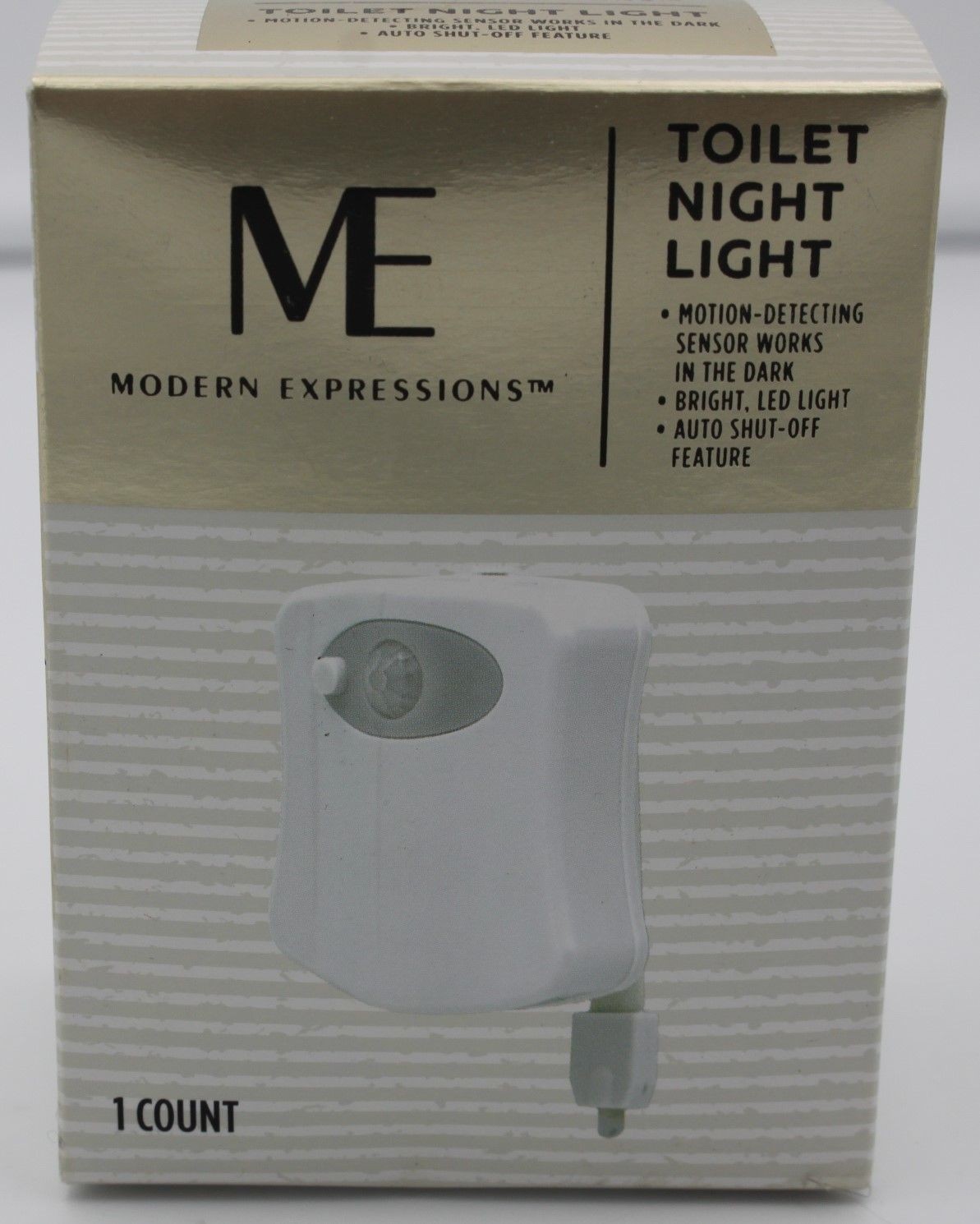 Toilet Night Light Modern Expressions ME Motion Detecting LED Battery White NEW