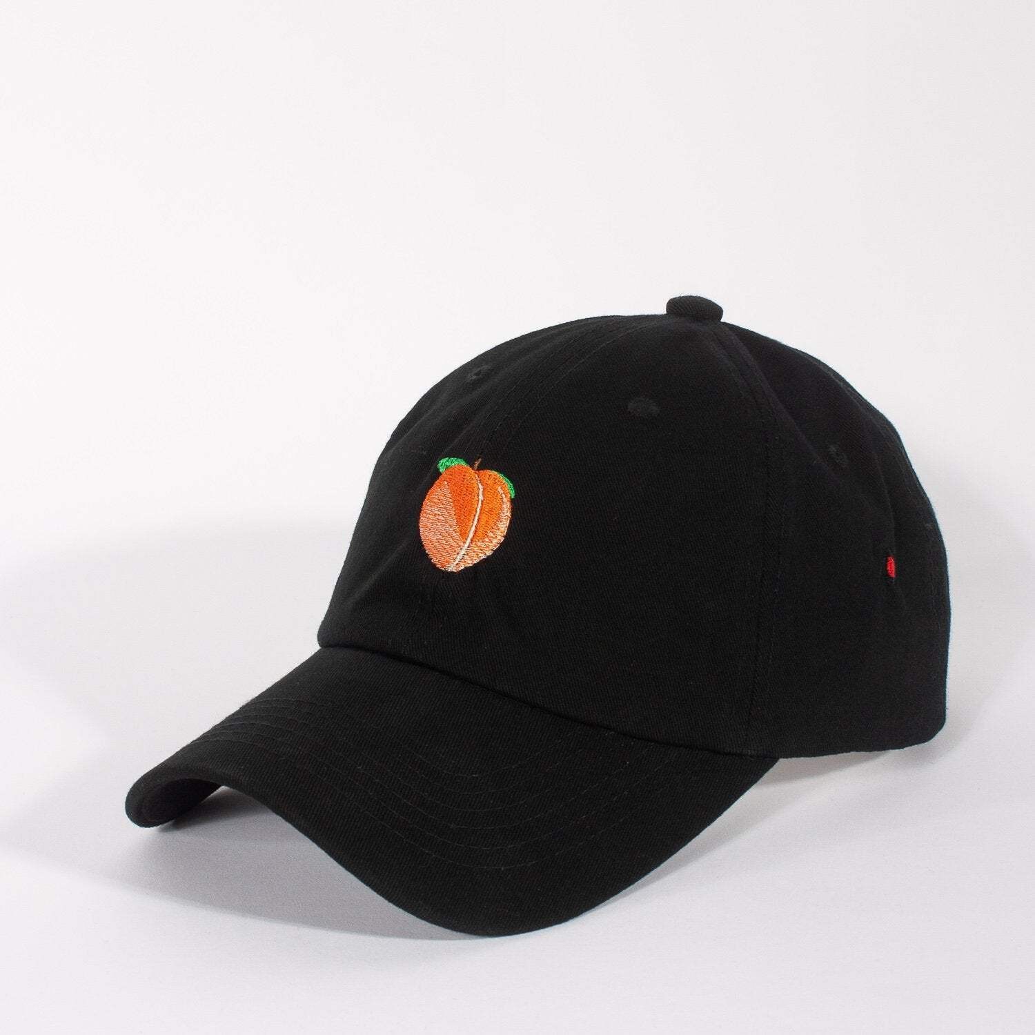 PEACH (strapback cap) - dad baseball polo cotton hat - Black White Grey Red