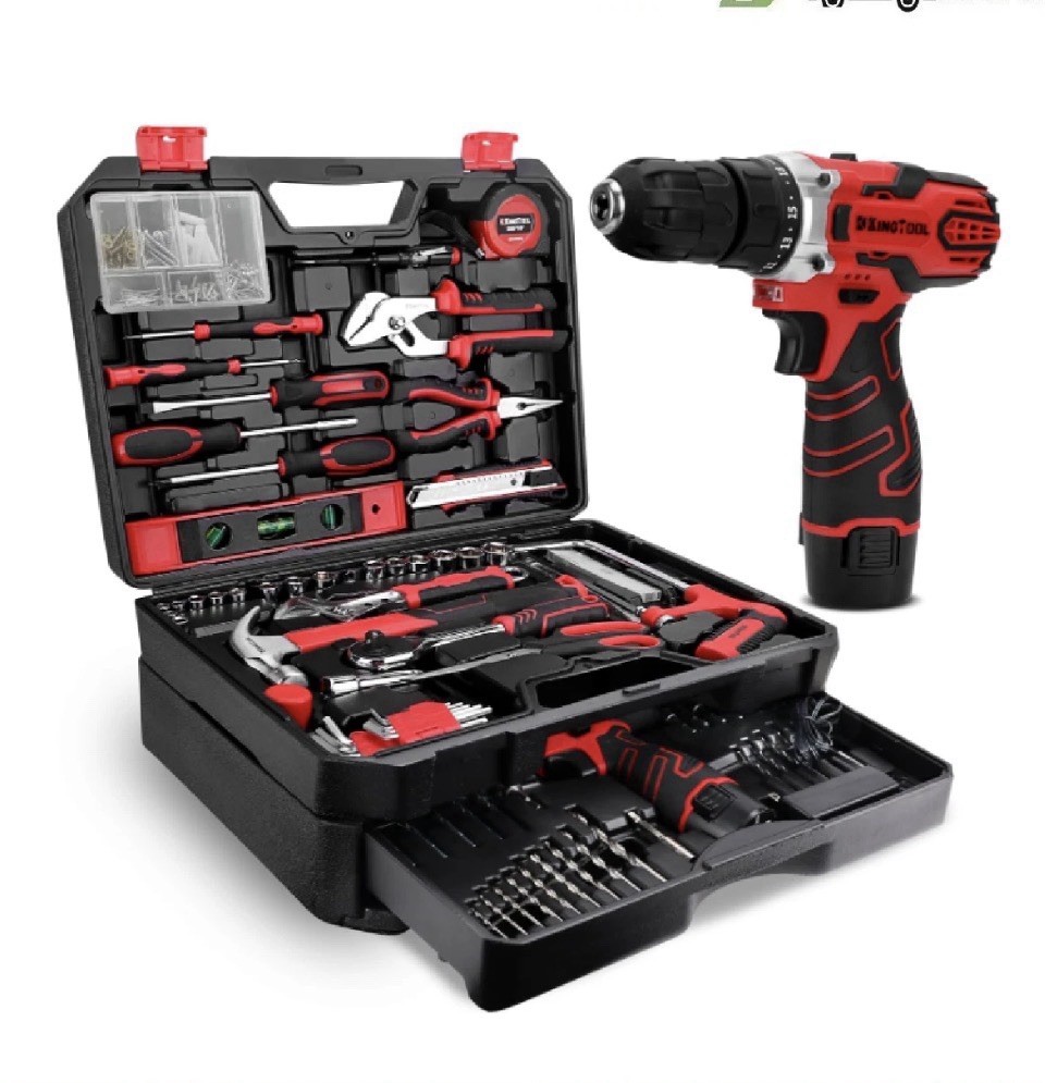Kingtool 276-Piece Tool Set Kit - Tool Kit with 12V Cordless Power Drill Driver