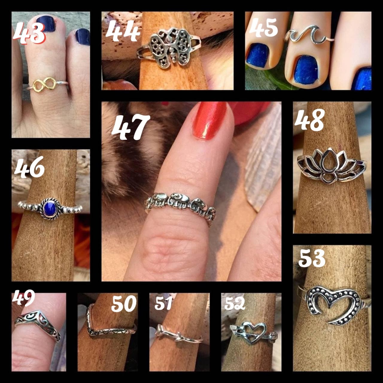 STERLING SILVER TOE RINGS 2 FOR $30.00