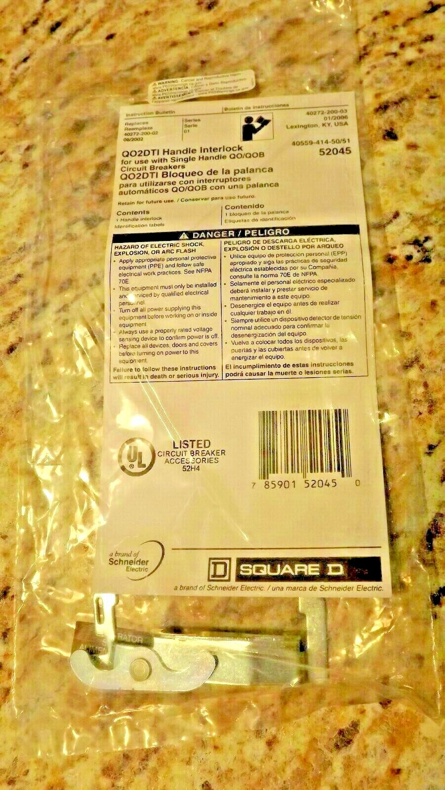 Square D QO Handle Interlock Kit (QO2DTI) - NEW Factory pack