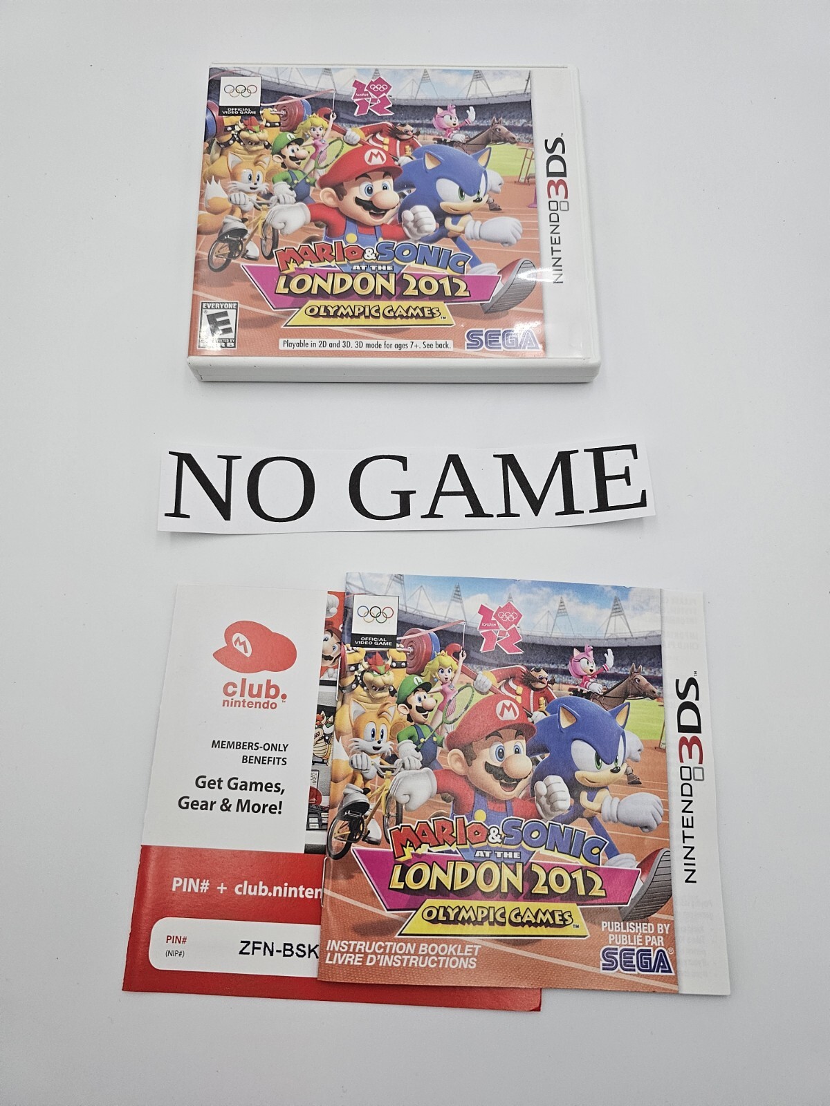 **NO GAME** Mario Sonic at London Nintendo 3DS Authentic Case and Manual Only