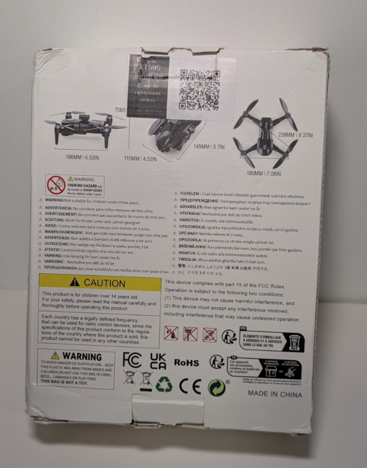 XT505 4k Dual Camera Drone GPS Return Brushless Motor - Open Box