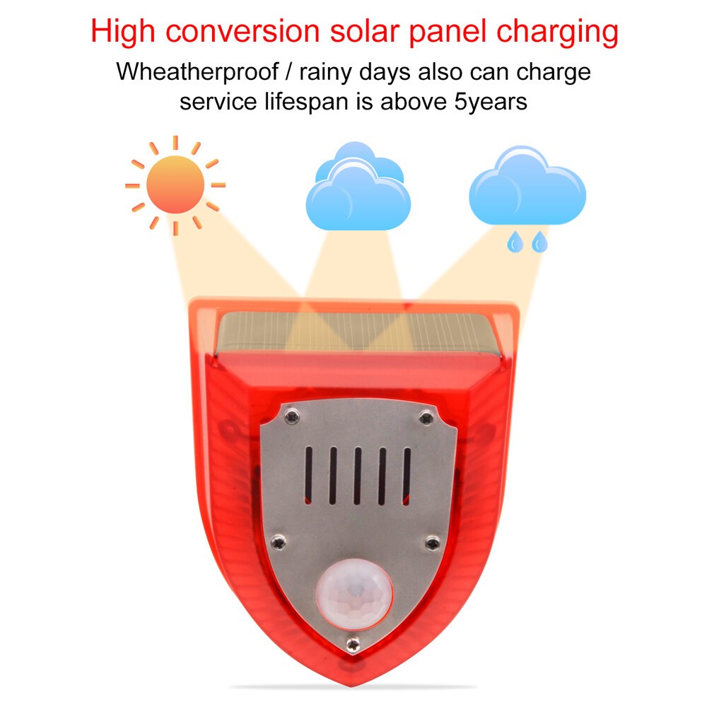 Solar Animal Repeller Light with Alarm & Motion Sensor Outdoor