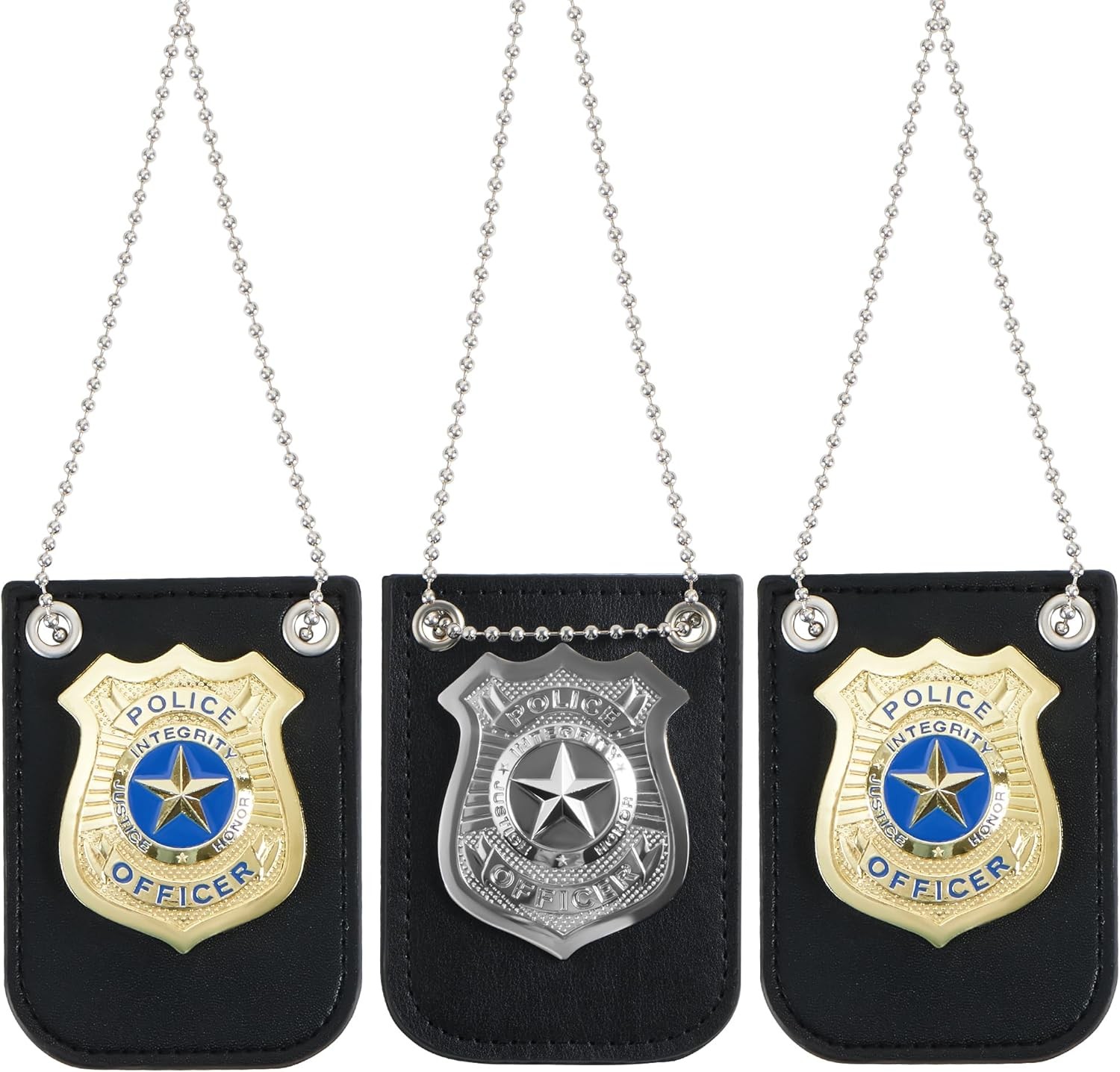 Spooktacular Creations Gold and Silver Badge Set for Police Pretend...