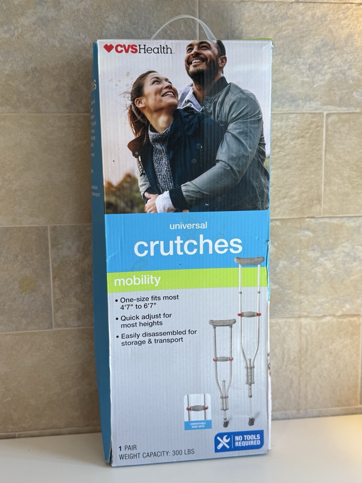 CVS Universal Crutches for Users 4'7 to 6'7 Tall One Pair