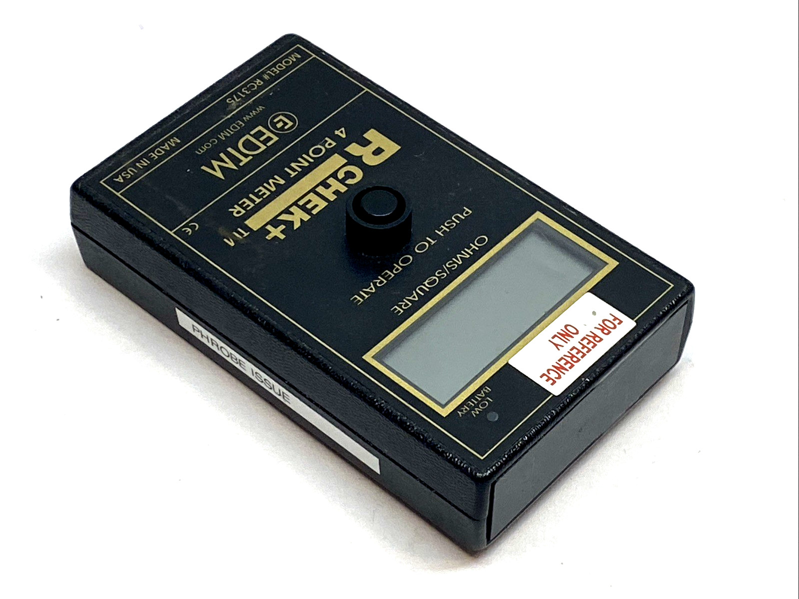 EDTM RC3175 R-Chek+ Surface Resistivity 4 Point Meter MISSING CONTACT PROBE
