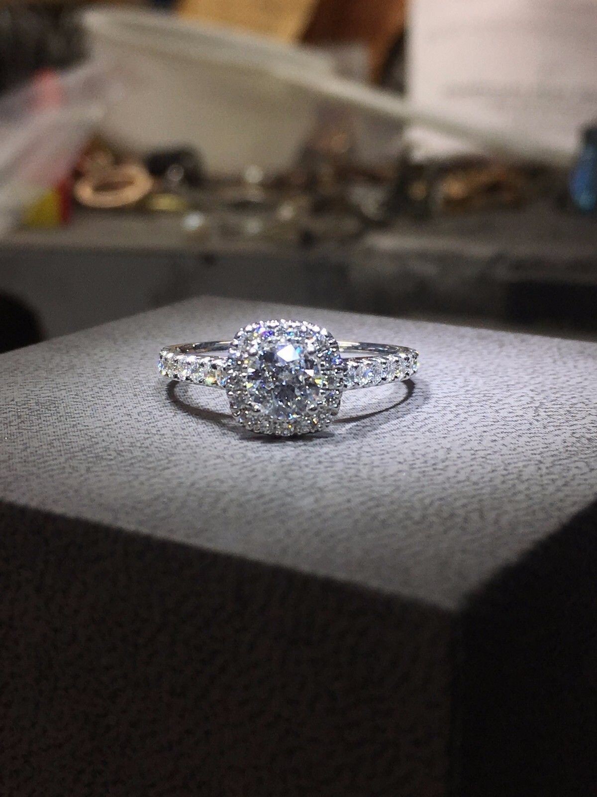 1.30 Ct Lab Created Diamond Engagement Bridal Ring 14K Real White Gold