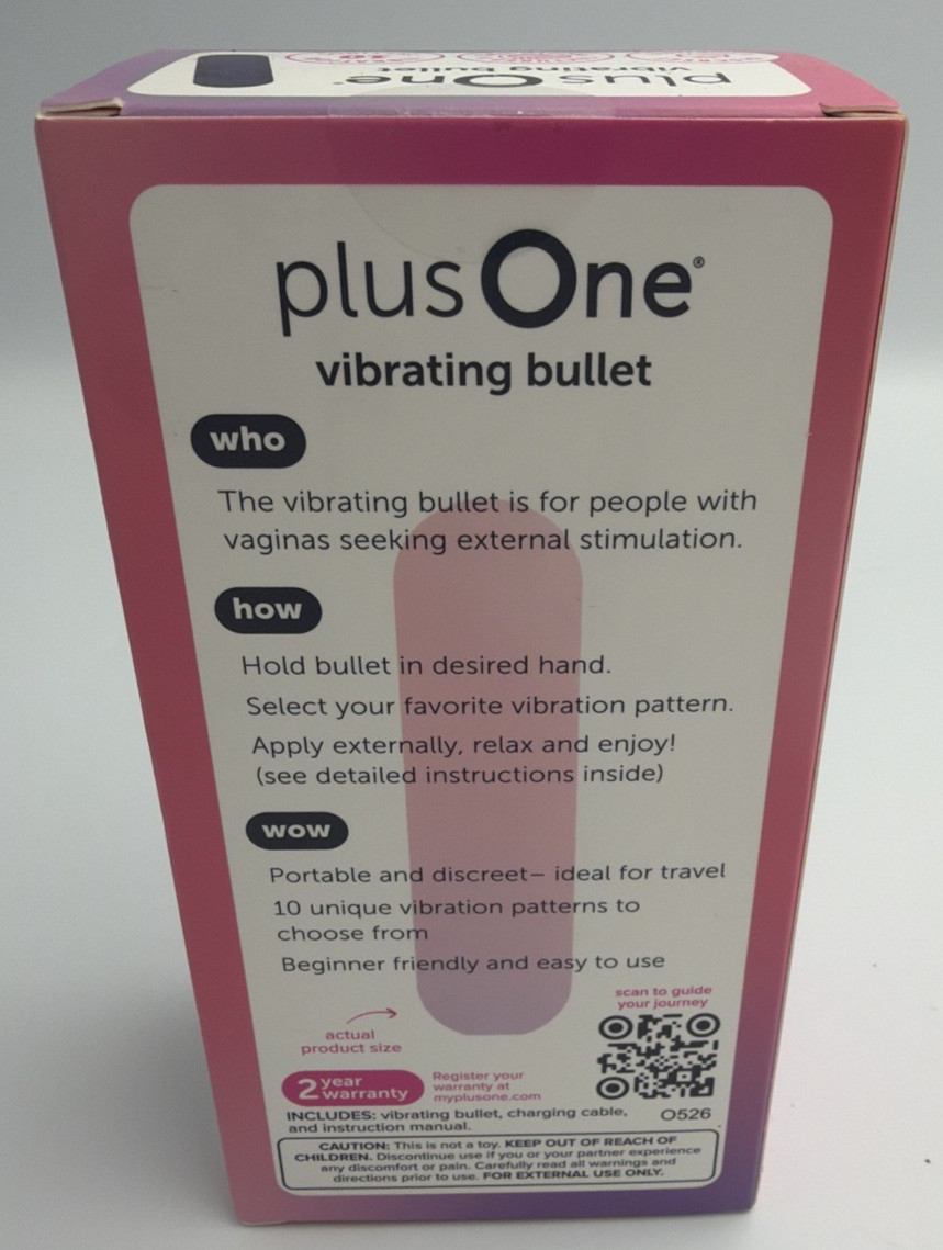PLUS ONE VIBRATING BULLET SOFT TOUCH MASSAGER 10 SETTINGS NEVER OPENED