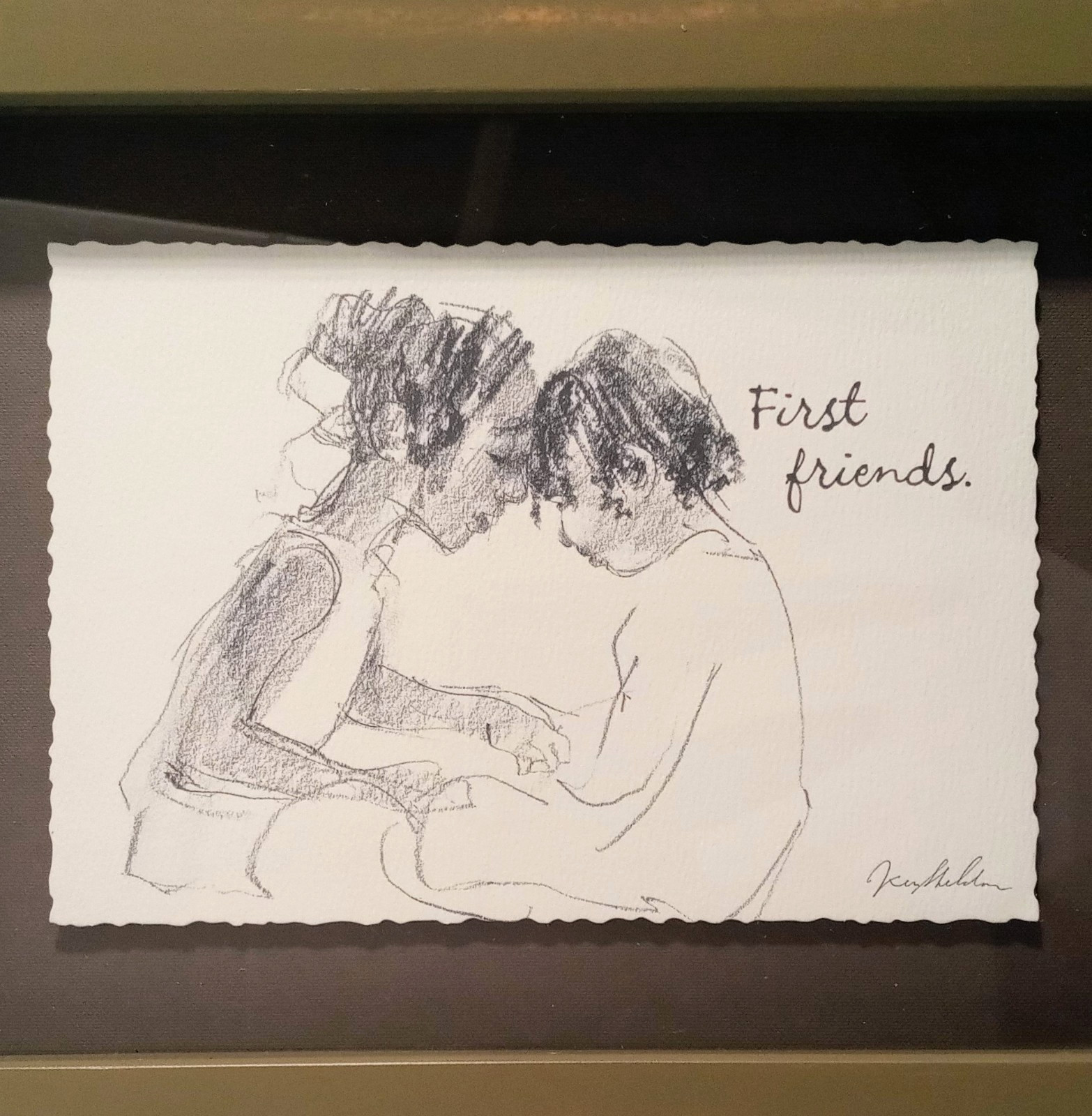 Hallmark Ken Sheldon “First Friends" with Tags Frame Print Some Defects READ
