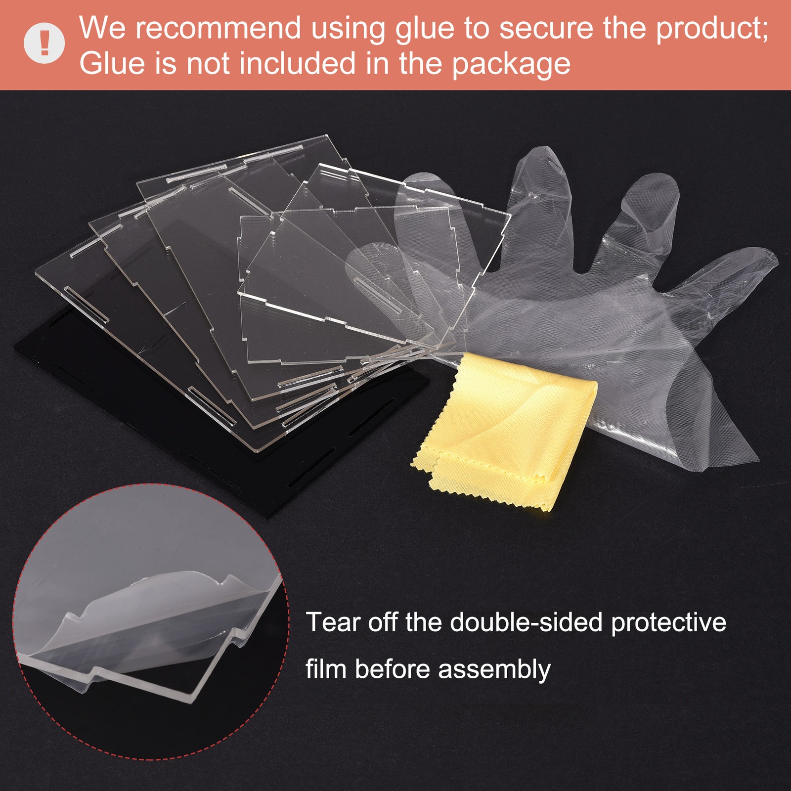 1Pcs Acrylic Clear Display Case Box Dustproof Protection Showcase 30x15x15cm