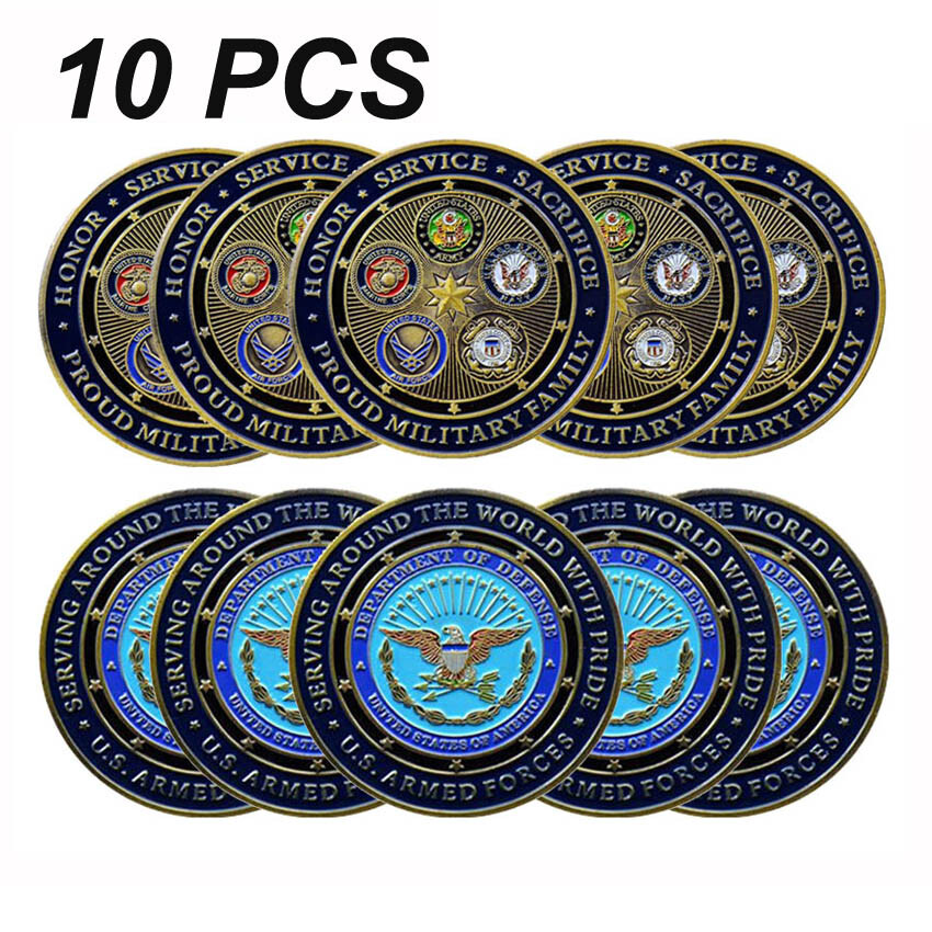 10PCS Air Force Collection Militaria Collectible Challenge Coin Navy Army US