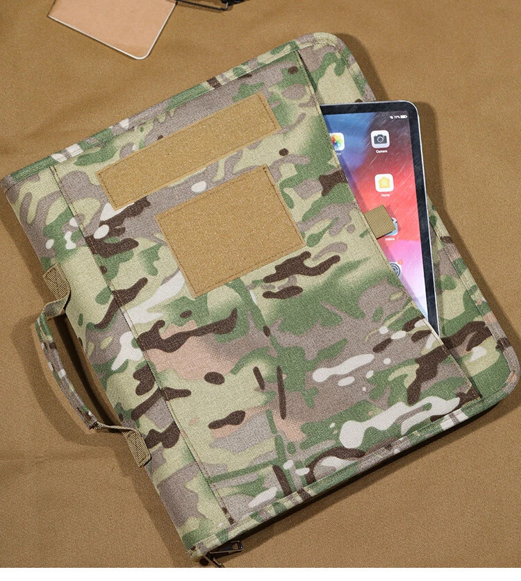Tactical A4 3-Ring Binder Padfolio Notepad Weatherproof Notebook Cover w/ Zipper
