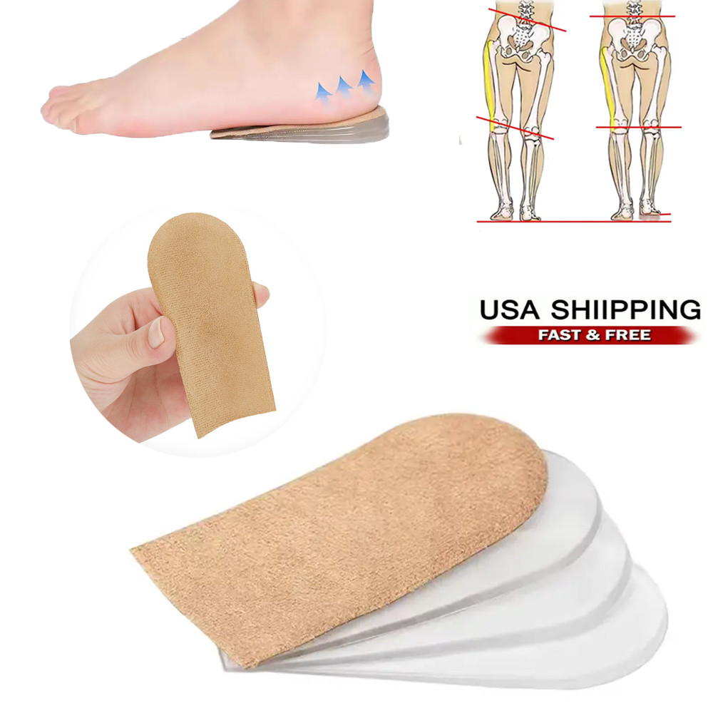 Gel Height Increase Insoles Invisible Silicone Shoe Heel Lifts Inserts Men Women