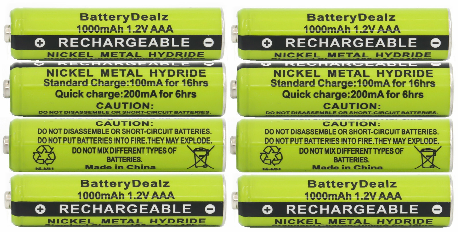 1.2V NiMH AAA Rechargeable Batteries for Panasonic Cordless Phones 8-Pack