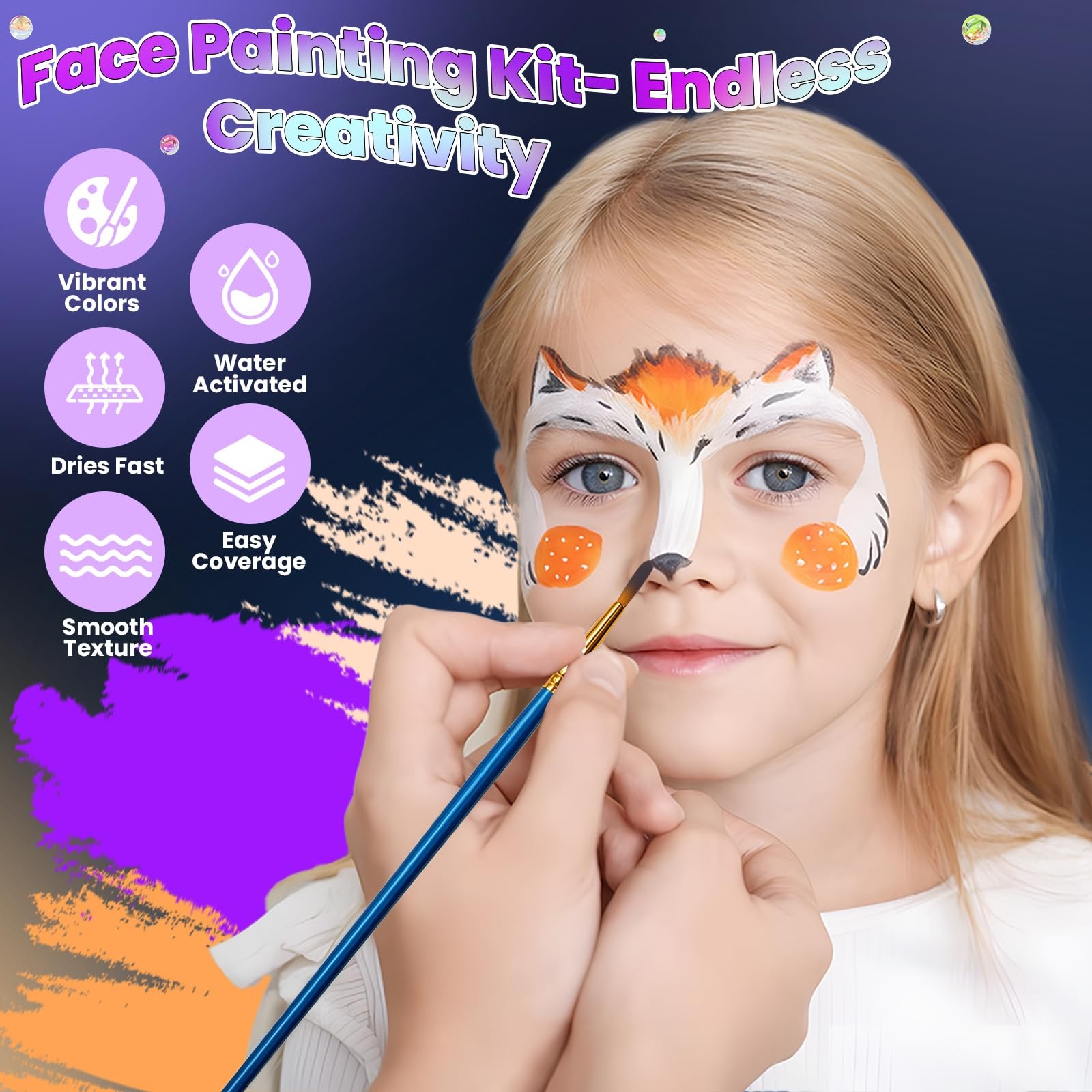 Professional Face Painting Kit – 22 Colors Non-Toxic Face & Body Paints with ...