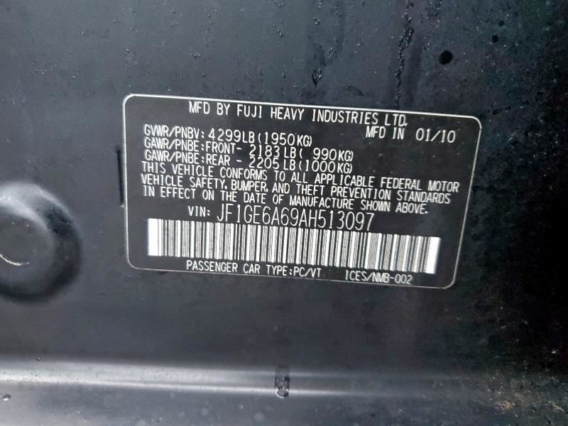 IMPREZA 2010 Transmission Shift OEM
