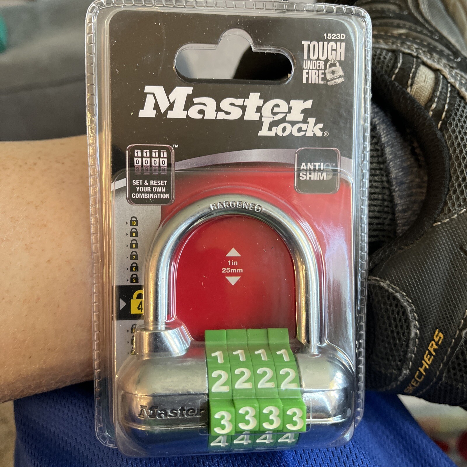 Master Lock Set Your Own Combination Padlock 1523D Green Dials Anti Shim NEW