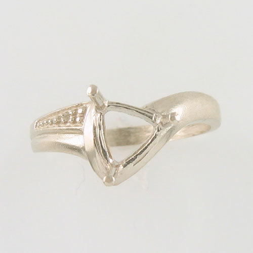 PRE-NOTCHED VINTAGE 6MM TRILLION SOLITAIRE RING .925 STERLING SILVER CR3SS