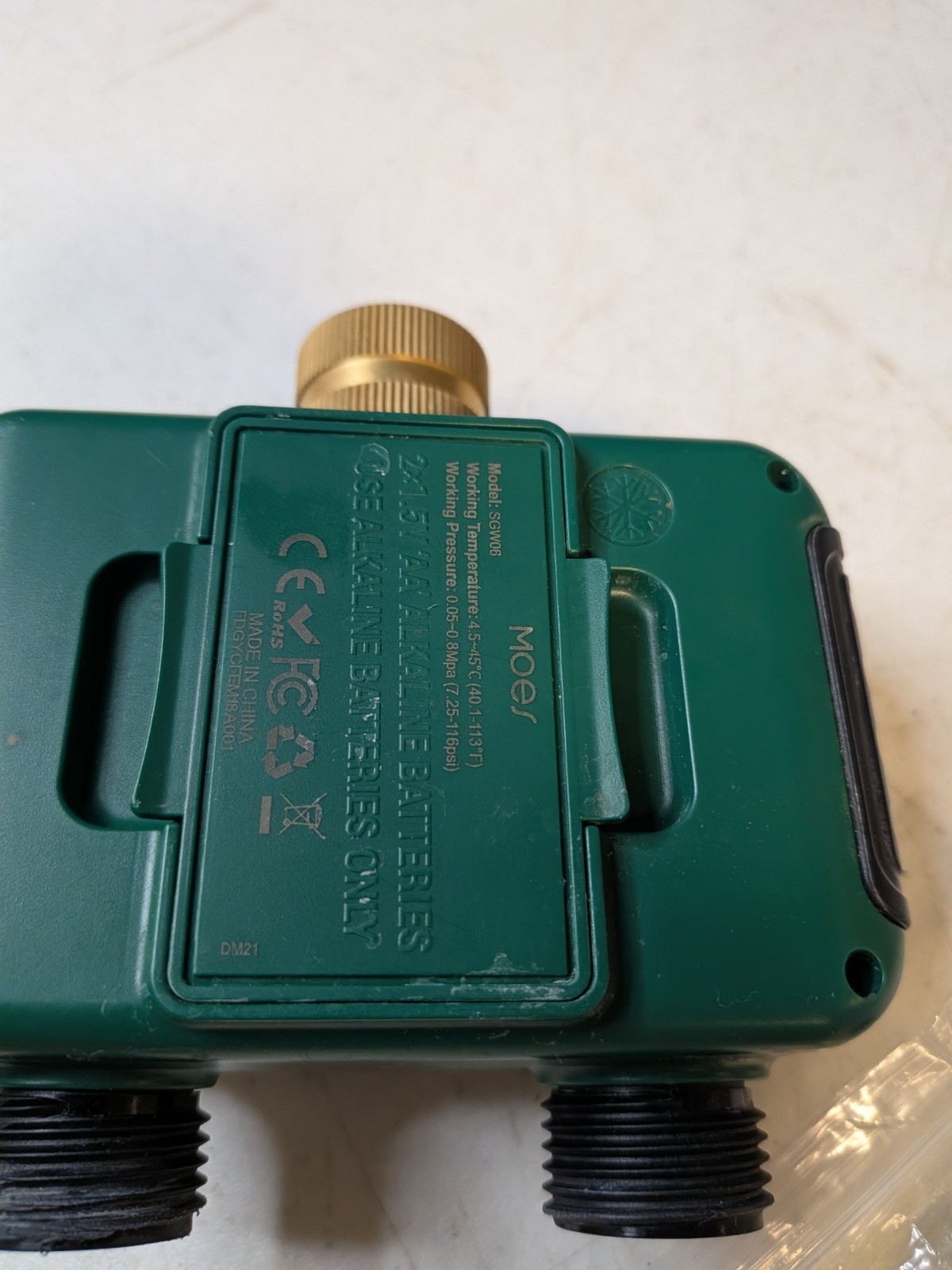 2-Zone Water Timer Brass Inlet/Outlet, Programmable Outdoor Timer