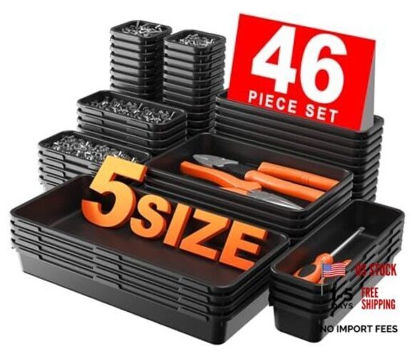 【????? &】 Tool Box Organizer Tray Divider Set, 【】 Bathroom 5 Size Black