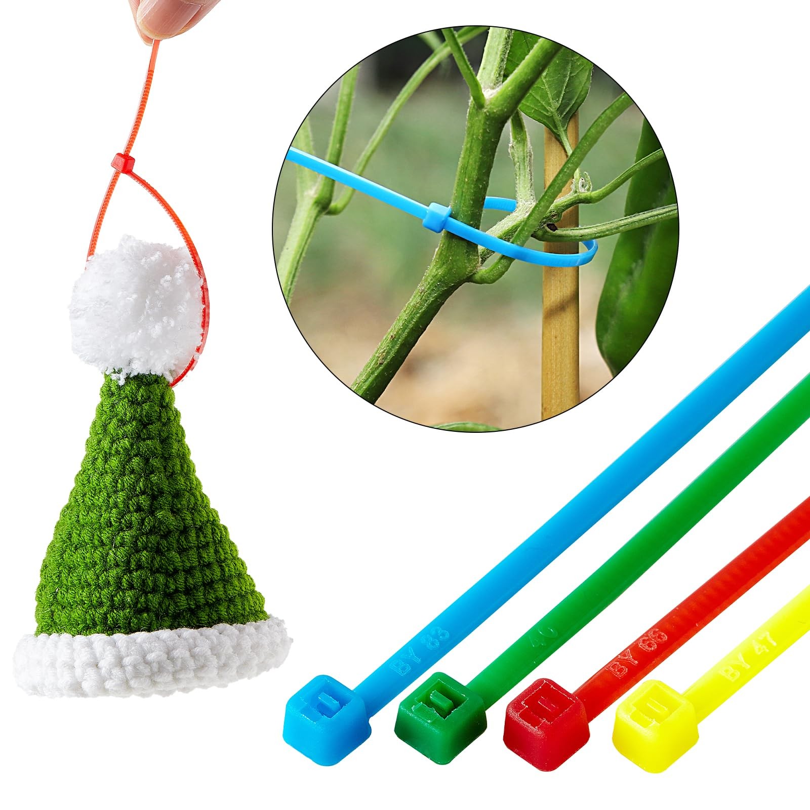 400 PCS Small Colored Zip Ties 4 Inch Multi-Color Nylon Self-Locking Zip Ties