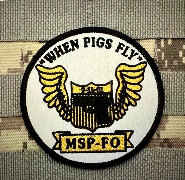 USAF F111-AARDVARK "WHEN PIGS FLY" EMBROIDERED IRON-ON PATCH...