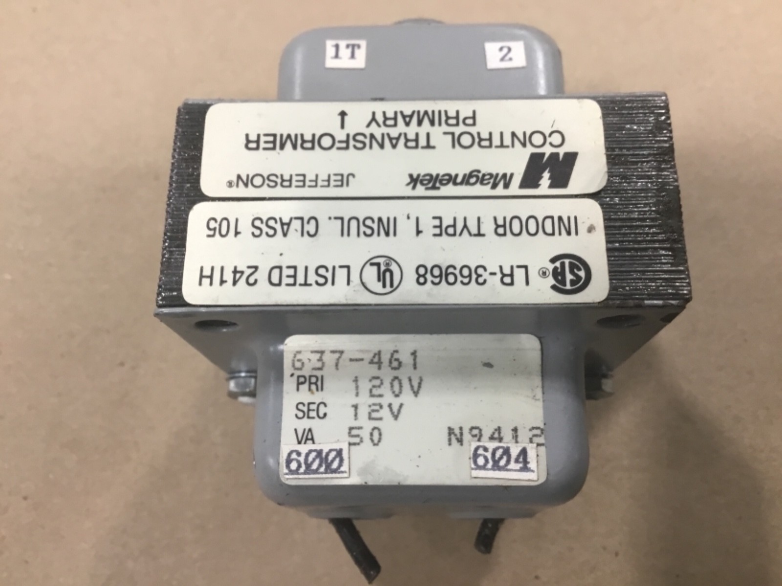 MagneTek Jefferson LR-36968 Control Transformer Indoor Type 1 Class 105 #101B16