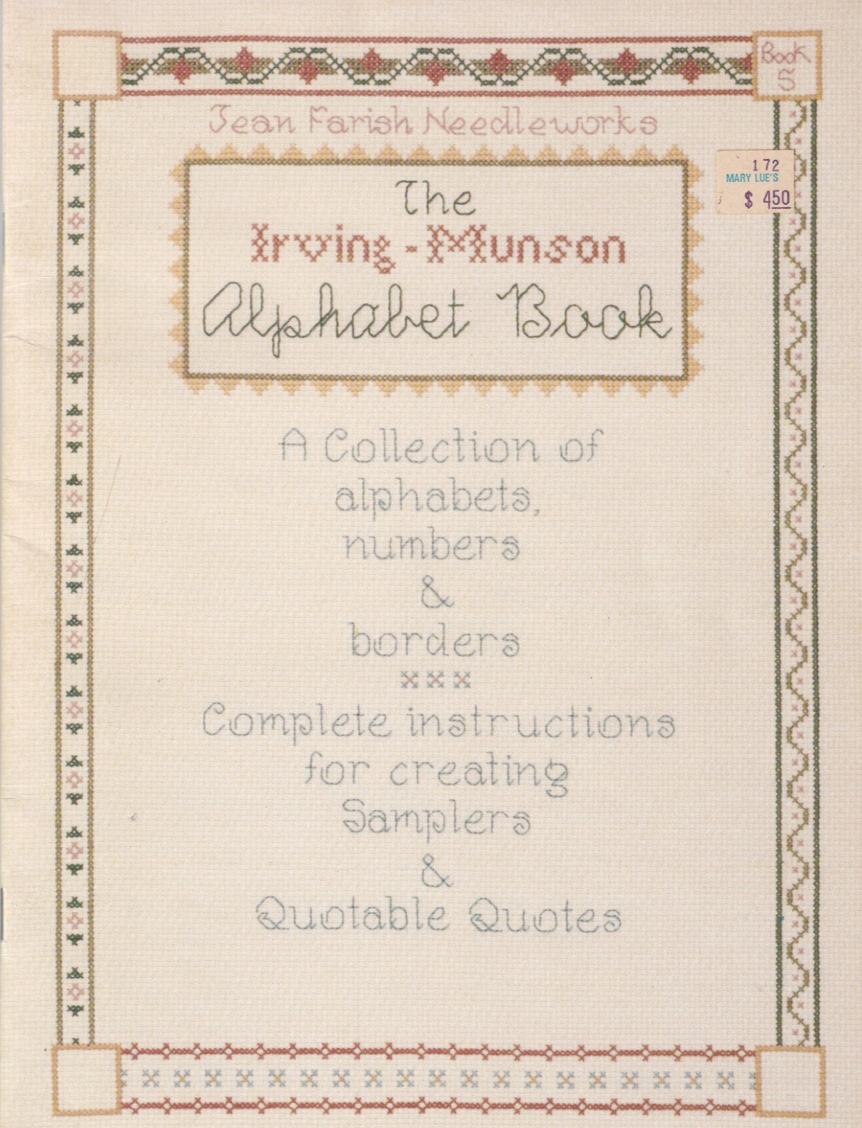 Jean Farrish Needleworks The Irving-Munson Alphabet Book Book 5