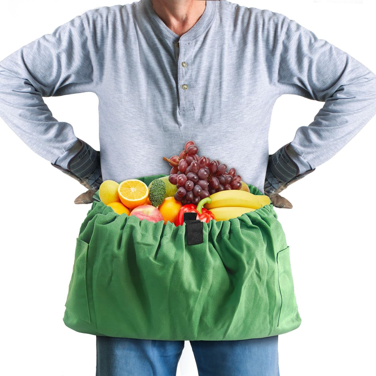 Gardening Apron Harvest Apron with Pockets, Green Garden Apron, Adjustable Wa...
