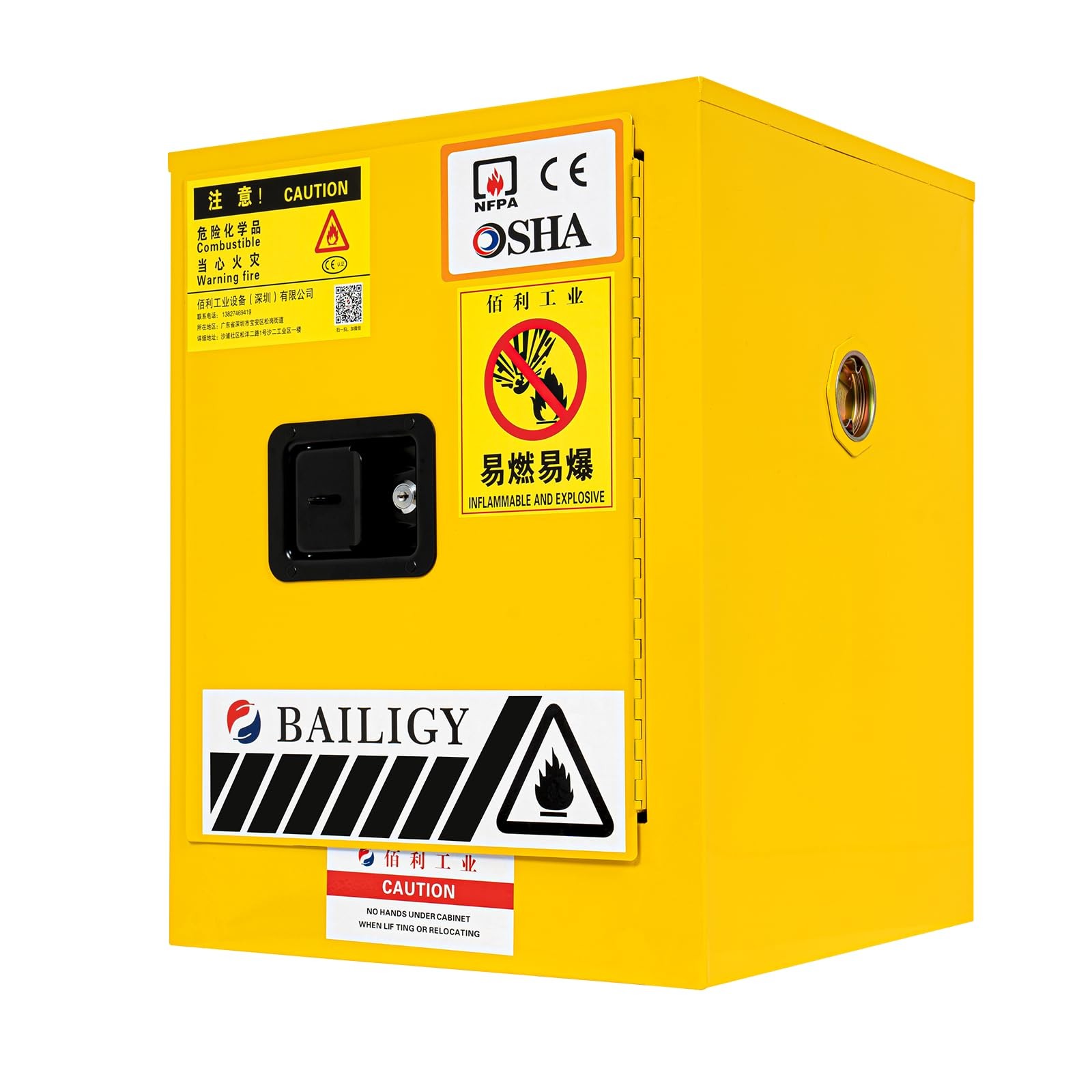 Flammable Cabinet Fire-proof Leak-proof 4 Gallon for Commercial Industrial Home