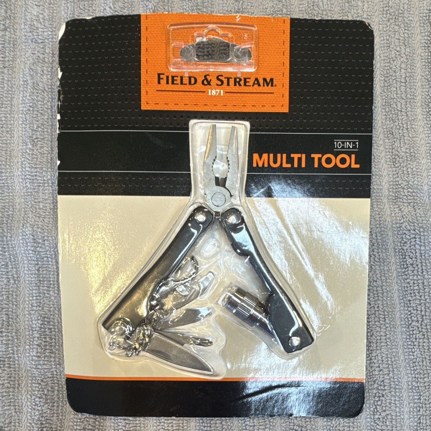 Field & Stream 10-in-1 Multi-Tool Pliers w/ LED, Knife, Saw, Wire Cutter