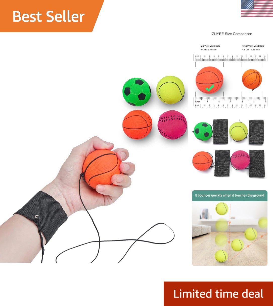 Durable 2.36-Inch Rubber Wrist Return Balls for Active Play – Multipack Deals