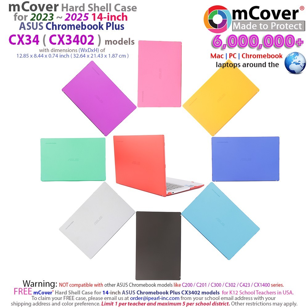 NEW mCover Hard Case for 14" ASUS Chromebook Plus Enterprise CX34 (CX3402) model